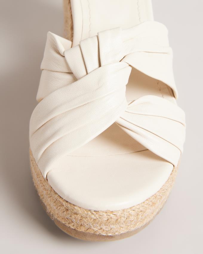 Sandale Ted Baker Knotted Wedge Espadrille Blanche Femme | GYR-84739950